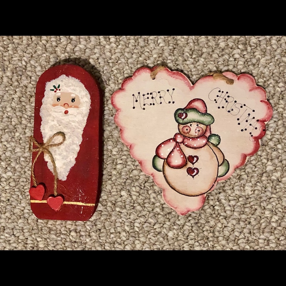 Two Wooden Christmas Decor